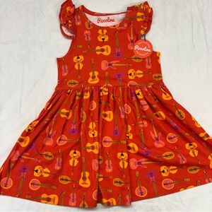 NEW Piccolima Red Orange Music Aubrey Dress Size‎ 7
